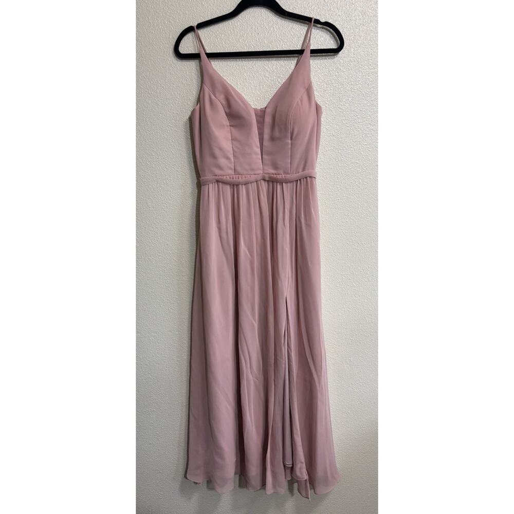 Eva Bridesmaid Dress Wedding Formal Special Occasion Dusty Rose Chiffon Size M